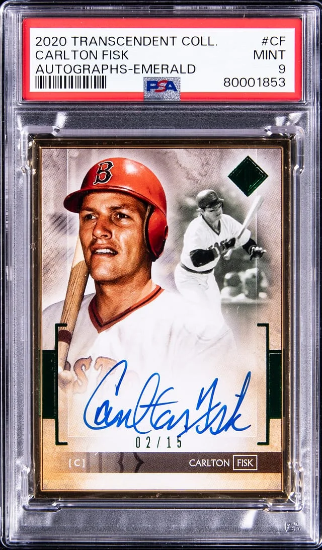 2020 Topps Carlton Fisk Transcendent Collection Autograph Emerald #TCA-CF card image