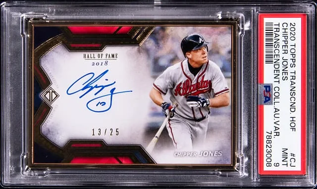 2020 Topps Chipper Jones Transcendent Collection Hall of Fame Edition Image Variation Autograph #THOFV-CJ card image