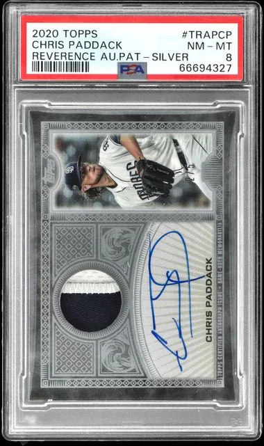 2020 Topps Chris Paddack Reverence Autograph Patch Silver #TRAPCP card image