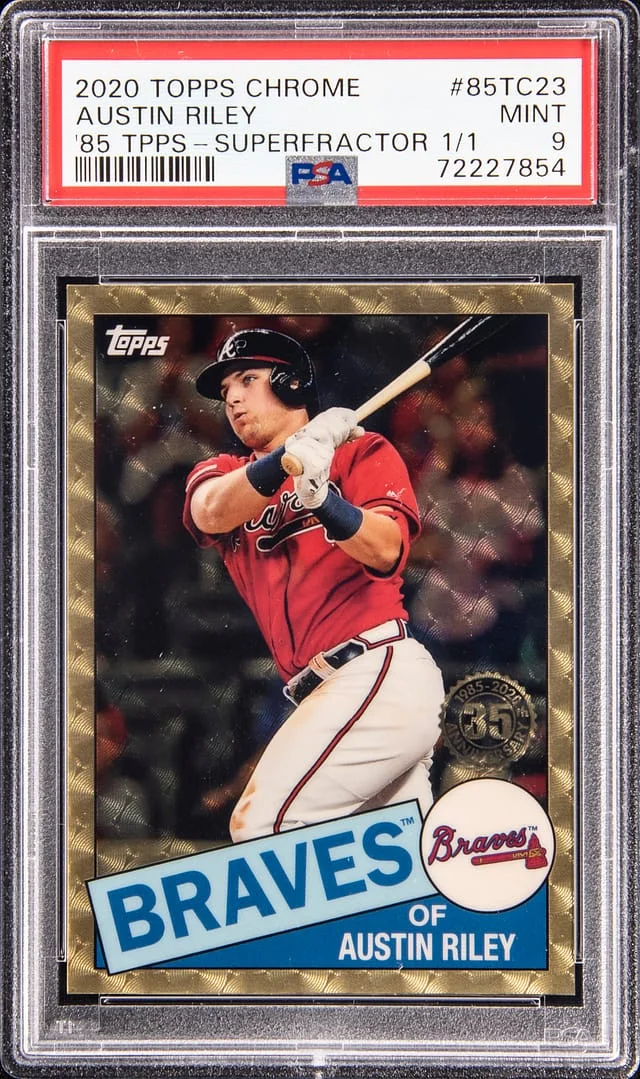 2020 Topps Chrome Austin Riley 1985 Topps SuperFractor #85TC-23 card image