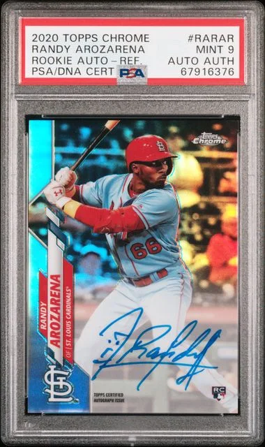 2020 Topps Chrome Autographs Refractor Rarar Randy Arozarena #no-number card image