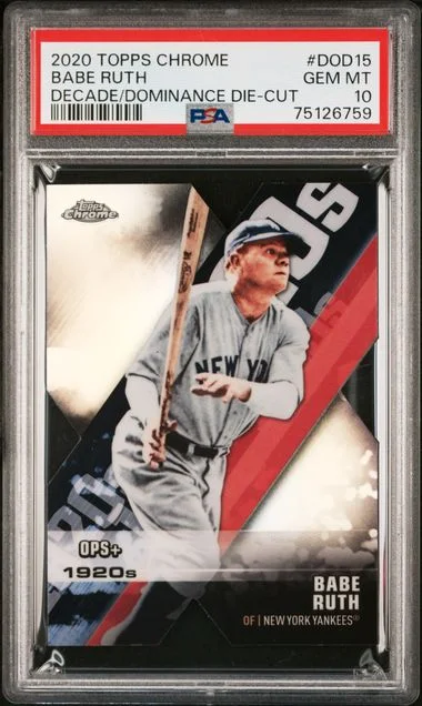 2020 Topps Chrome Babe Ruth Decade Of Dominance Die-Cut #DOD-15 card image
