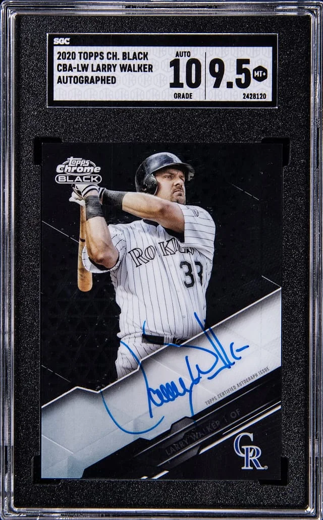 2020 Topps Chrome Black Larry Walker Autographed #CBA-LW card image