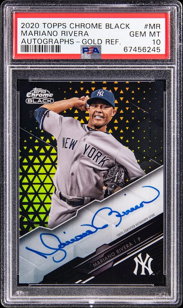 2020 Topps Chrome Black Mariano Rivera Autographs Gold Refractor #CBA-MR card image