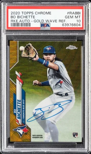 2020 Topps Chrome Bo Bichette Autographs Gold Wave Refractor #RA-BBI card image