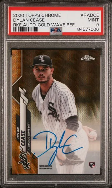 2020 Topps Chrome Dylan Cease Autographs Gold Wave Refractor #RA-DCE card image
