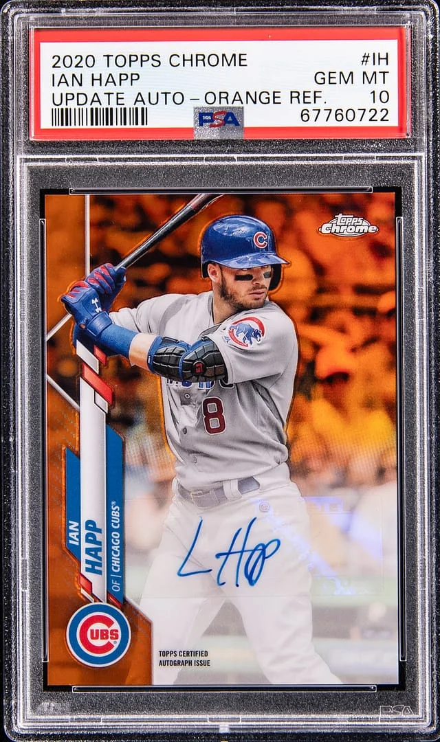 2020 Topps Chrome Ian Happ Autograph Orange Refractor #USA-IH card image