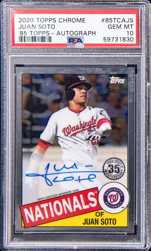 2020 Topps Chrome Juan Soto 85 Topps Autograph #85TCA-JS card image