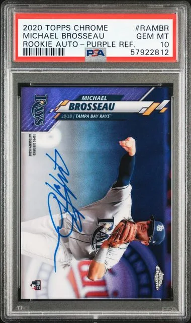 2020 Topps Chrome Michael Brosseau Autograph #RAMBR card image