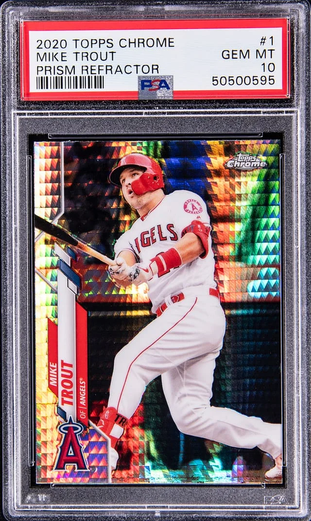 2020 Topps Chrome Mike Trout Pink Refractor #1 card image