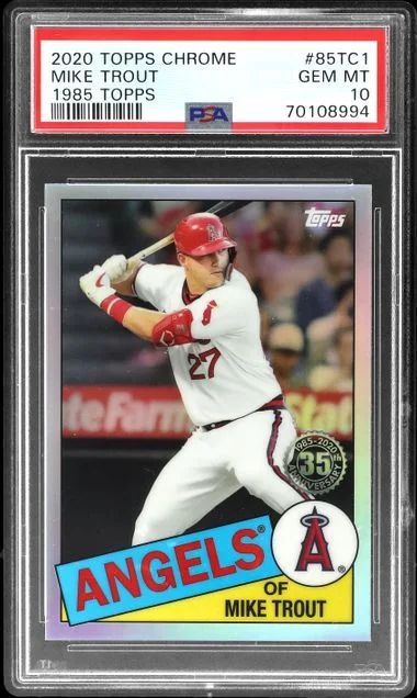 2020 Topps Chrome Mike Trout 1985 Topps #85TC-1 card image