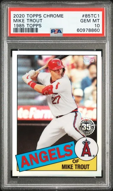 2020 Topps Chrome Mike Trout 1985 Topps #85TC1 card image