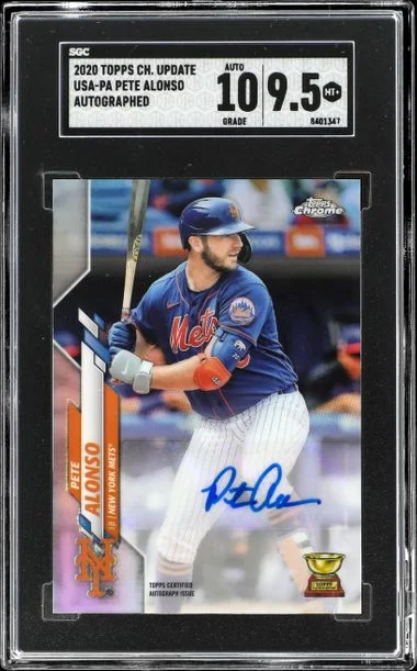 2020 Topps Chrome Pete Alonso Autographed #USA-PA card image