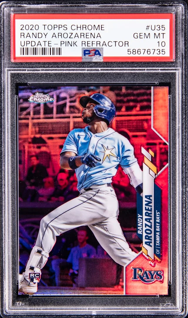 2020 Topps Chrome Randy Arozarena Pink Refractor #U-35 card image