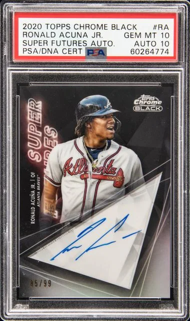 2020 Topps Chrome Ronald Acuna Jr. Super Futures Autographs #RA card image