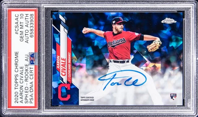 2020 Topps Chrome Sapphire Edition Aaron Civale Autograph #CSA-AC card image