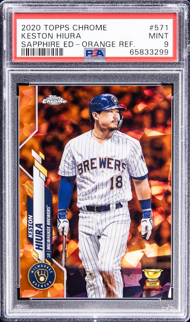 2020 Topps Chrome Sapphire Edition Keston Hiura Orange Refractor #571 card image