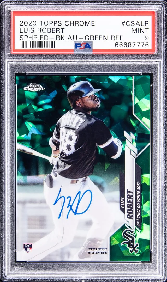 2020 Topps Chrome Sapphire Edition Luis Robert Autograph Green Refractor #CSA-LR card image
