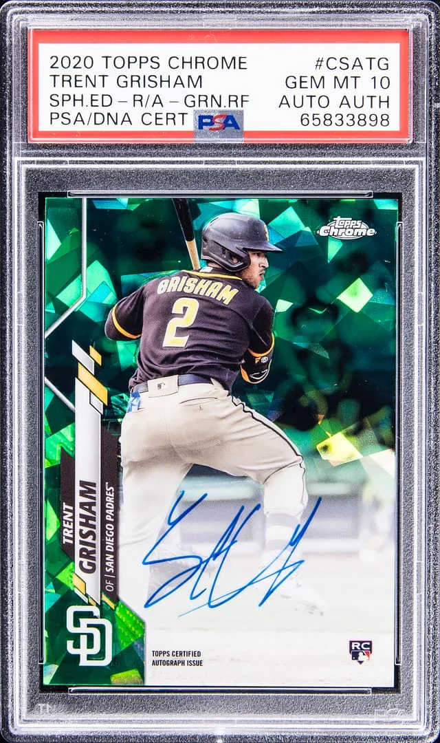 2020 Topps Chrome Sapphire Edition Trent Grisham Green Refractor #CSA-TG card image