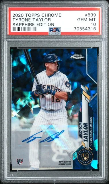2020 Topps Chrome Sapphire Edition Tyrone Taylor #539 card image