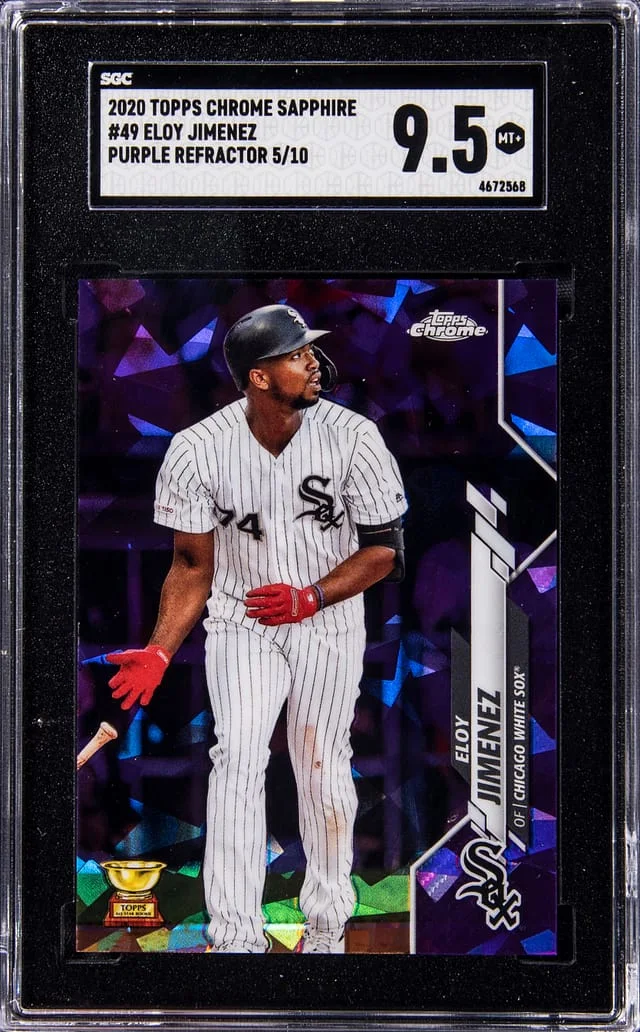 2020 Topps Chrome Sapphire Eloy Jimenez Purple Refractor #49 card image