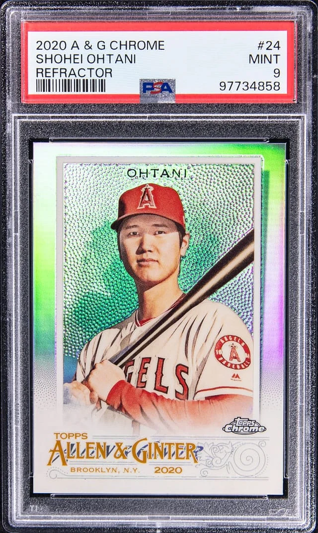 2020 Topps Chrome Shohei Ohtani Allen & Ginter Refractor #24 card image