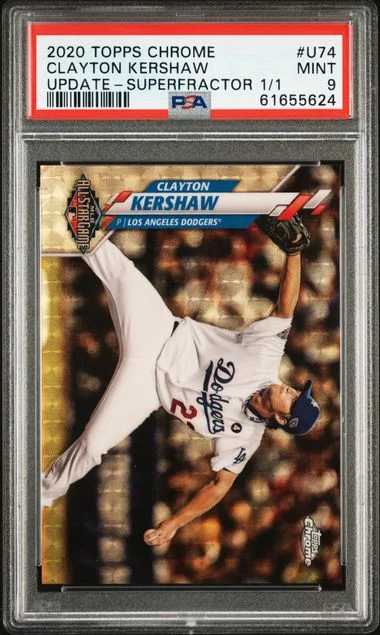 2020 Topps Chrome Update Clayton Kershaw Superfractor #U74 card image
