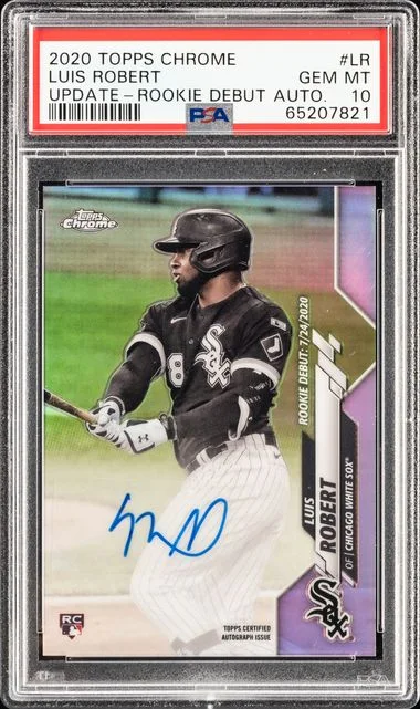 2020 Topps Chrome Update Debut Autographs Lr Luis Robert #no-number card image