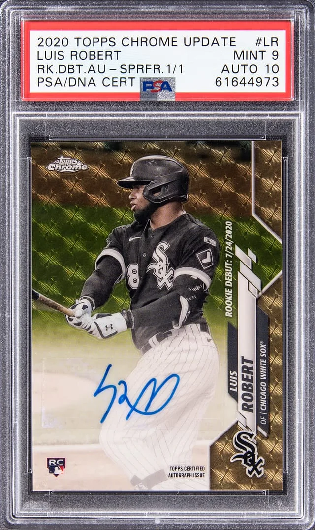2020 Topps Chrome Update Luis Robert Debut Autographs SuperFractor #RDUSA-LR card image