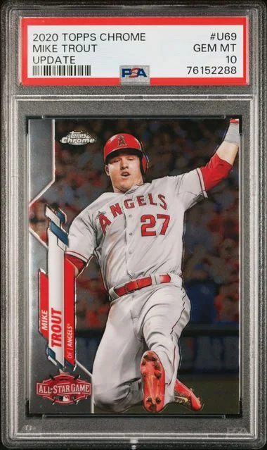 2020 Topps Chrome Update Mike Trout #U69 card image