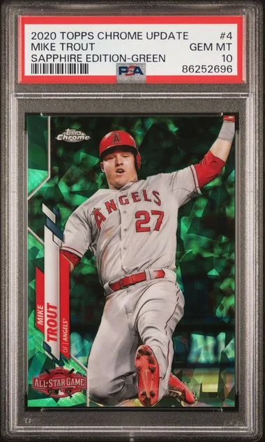 2020 Topps Chrome Update Sapphire Mike Trout Edition Green #4 card image