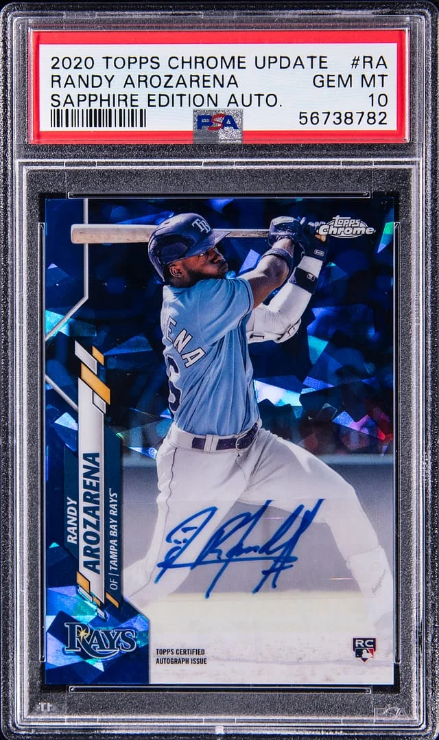 2020 Topps Chrome Update Sapphire Randy Arozarena Edition Autograph #RA-RA card image