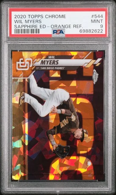 2020 Topps Chrome Wil Myers Orange Refractor #544 card image