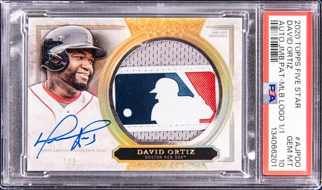 2020 Topps David Ortiz Five Star Autograph Jumbo Patch MLB Logo #AJP-DO card image