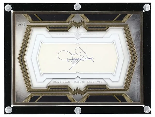 2020 Topps Dizzy Dean Transcendent Hall of Fame Edition Oversized Cut Signature Box Topper #HOFCS-DD card image