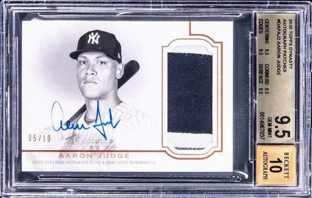 2020 Topps Dynasty Aaron Judge Autograph Patches #DAP-AJ2 card image