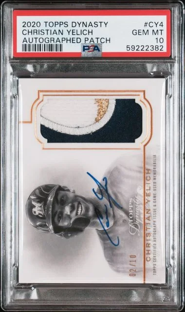2020 Topps Dynasty Christian Yelich Autographed Patch #CY4 card image