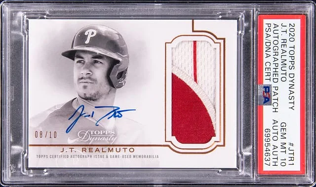 2020 Topps Dynasty J.T. Realmuto Autographed Patch #DAP-JTR1 card image