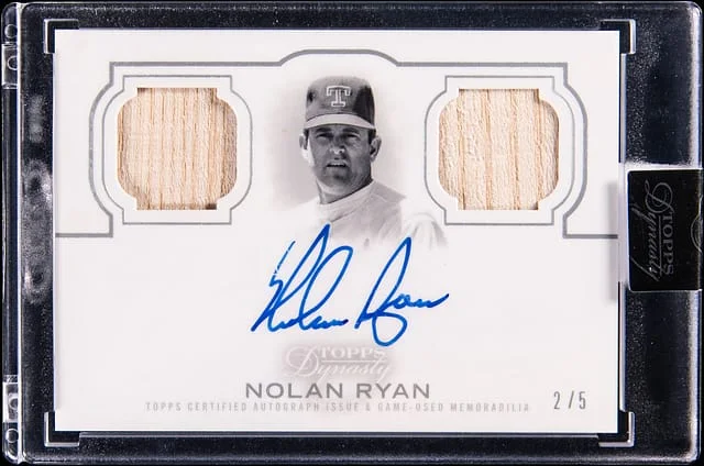 2020 Topps Dynasty Nolan Ryan Autographed Dual Relic #ADR-NR2 card image