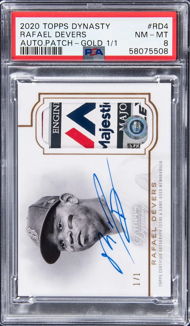 2020 Topps Dynasty Rafael Devers Autograph Patch Gold #DAP-RD4 card image