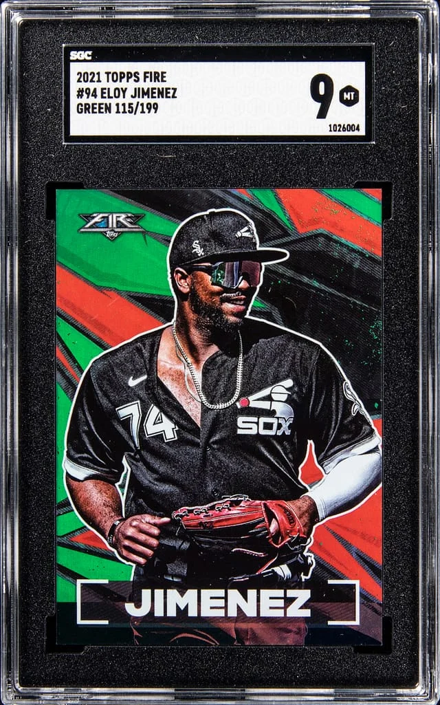 2020 Topps Eloy Jimenez Fire Green #94 card image