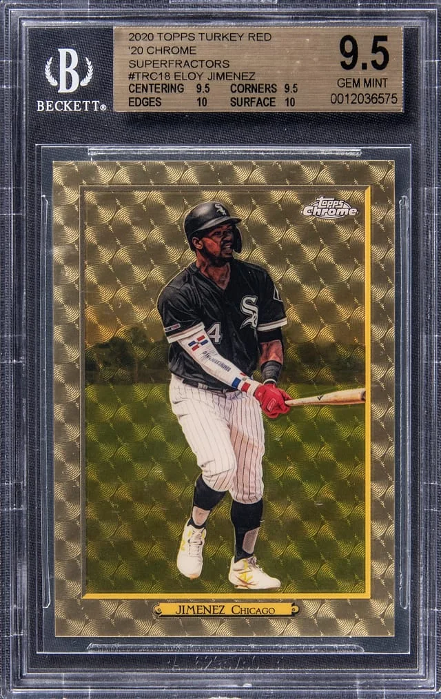 2020 Topps Eloy Jimenez Turkey Red '20 Chrome SuperFractor #TRC-18 card image