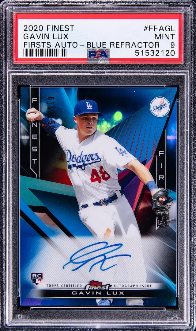 2020 Topps Finest Gavin Lux Firsts Autograph Orange Refractor #FFAGL card image