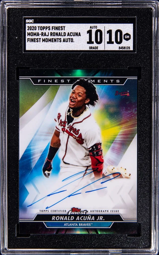 2020 Topps Finest Ronald Acuna Jr. Moments Autograph #MOMA-RAJ card image