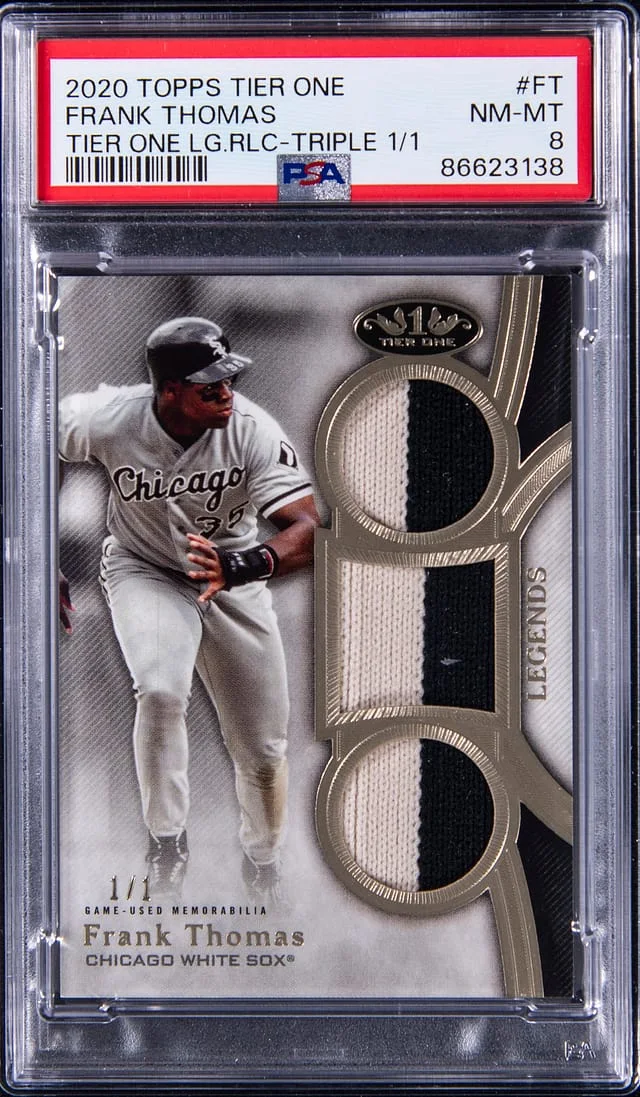 2020 Topps Frank Thomas Tier One Legends Relic Triple #FT card image