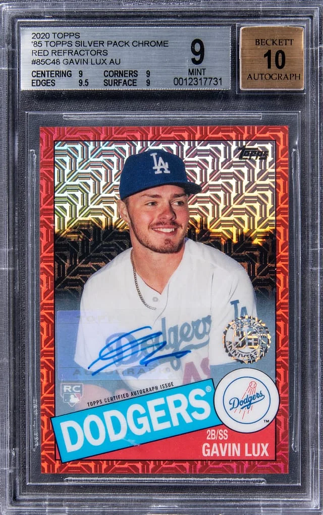 2020 Topps Gavin Lux 1985 Topps Silver Pack Chrome Red Refractor #85C-48 card image