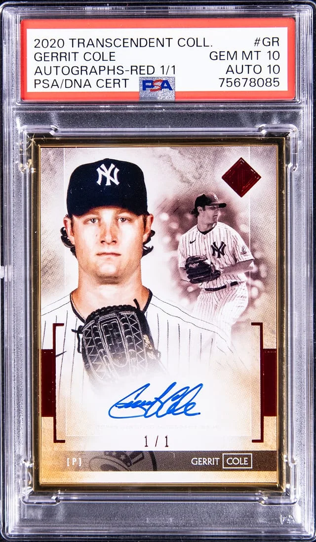 2020 Topps Gerrit Cole Transcendent Collection Autograph Red #TCA-GC card image