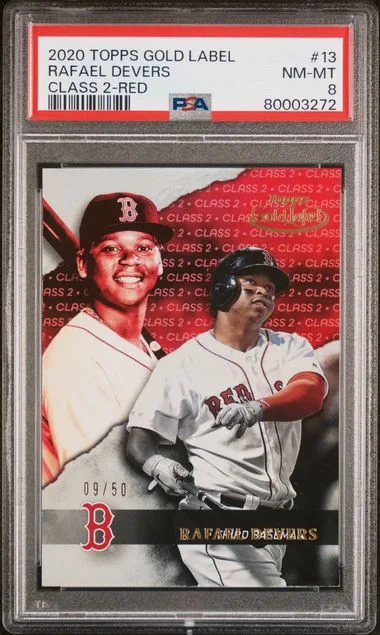 2020 Topps Gold Label 13 Rafael Devers Class #2-Red card image