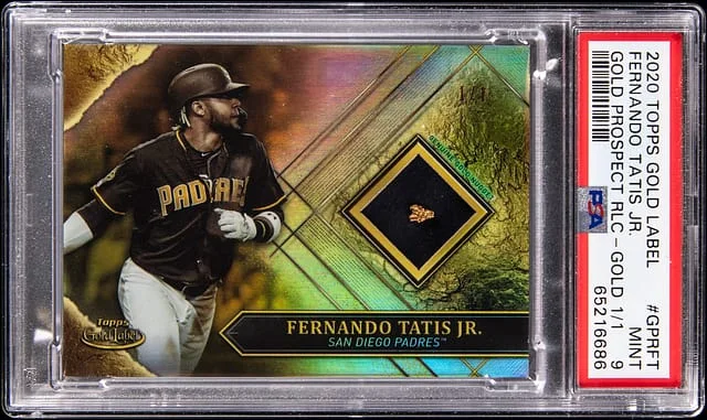 2020 Topps Gold Label Fernando Tatis Jr. Gold Nugget Gold Prospect Relic Gold #GPR-FT card image