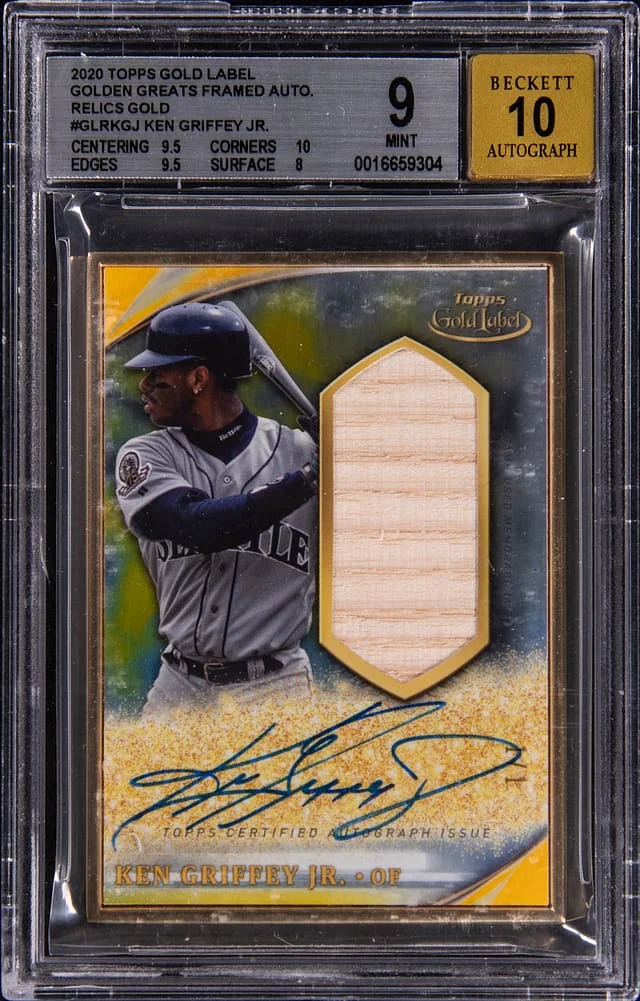 2020 Topps Gold Label Ken Griffey Jr. Golden Greats Framed Autographs Relics Gold #GLR-KGJ card image